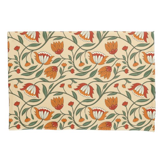 Seamless floral pattern in beige background kissenbezug (Vorderseite-Links)