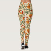 Seamless floral pattern in beige background leggings (Rückseite)