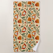 Seamless floral pattern in beige background strandtuch (Vorderseite)