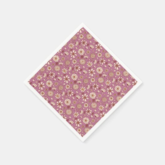 Seamless Floral pattern maroon Serviette (Ecke)