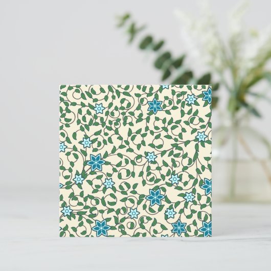 Seamless floral pattern on beige background dankeskarte (Stehend Vorderseite)