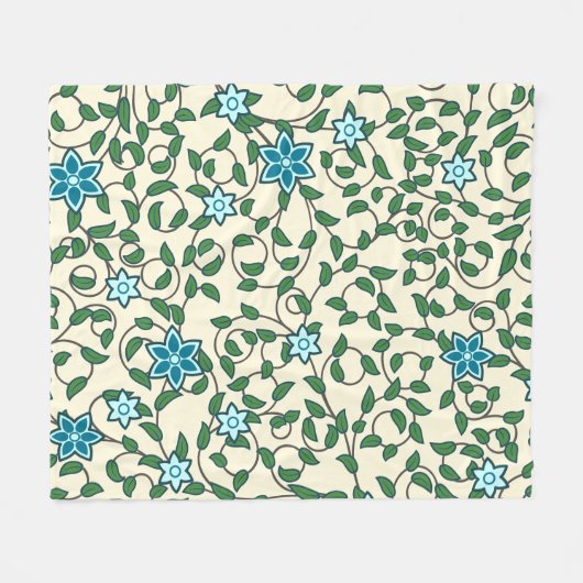 Seamless floral pattern on beige background fleecedecke (Vorderseite (Horizontal))