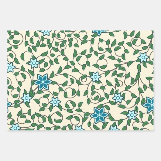 Seamless floral pattern on beige background geschenkpapier set (Vorderseite 3)