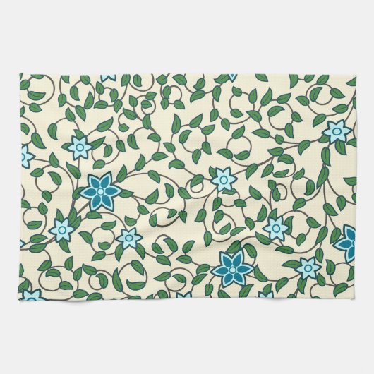 Seamless floral pattern on beige background geschirrtuch (Horizontal)