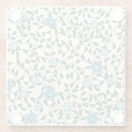 Seamless floral pattern on beige background glasuntersetzer (Rückseite)