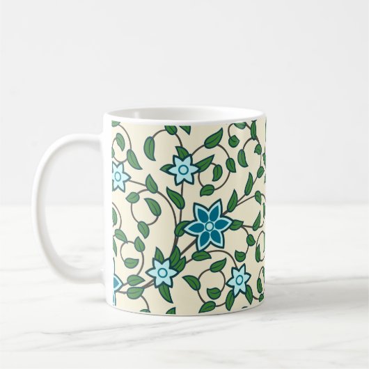 Seamless floral pattern on beige background kaffeetasse (Links)