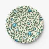 Seamless floral pattern on beige background pappteller (Vorderseite)