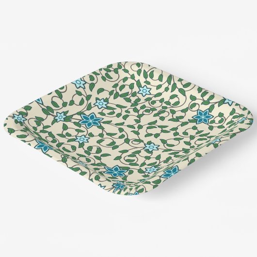 Seamless floral pattern on beige background pappteller (Gewinkelt)
