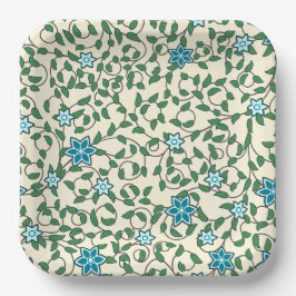Seamless floral pattern on beige background pappteller