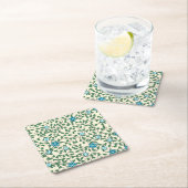 Seamless floral pattern on beige background rechteckiger pappuntersetzer (Vor Ort)