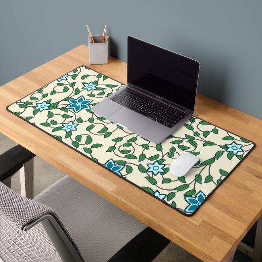 Seamless floral pattern on beige background schreibtischunterlage (Büro 2)