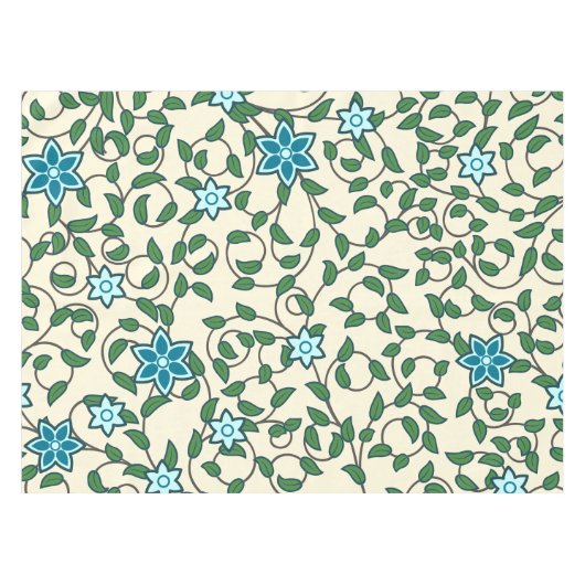 Seamless floral pattern on beige background tischdecke (Vorderseite (Horizontal))