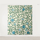 Seamless floral pattern on beige background wandteppich (Vorderseite)