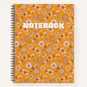 Seamless Floral pattern orange Notizblock (Vorderseite)