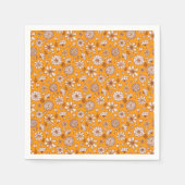 Seamless Floral pattern orange Serviette (Vorderseite)