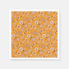 Seamless Floral pattern orange Serviette