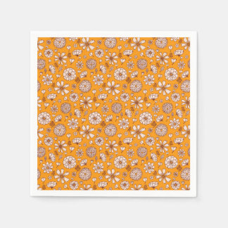 Seamless Floral pattern orange Serviette