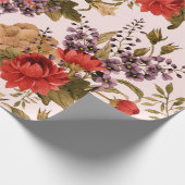 Seamless floral pattern roses with chrysanthemum a geschenkpapier (Ecke)