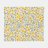 Seamless floral pattern, Small yellow flowers. Wh Fleecedecke (Vorderseite (Horizontal))