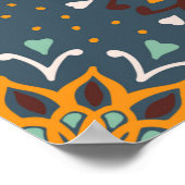 Seamless floral pattern. Stylized doodle flowers.  Poster (Ecke)