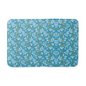 Seamless Floral Pattern: White and Gold on Blue Badematte (Vorderseite)