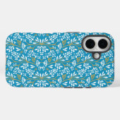 Seamless Floral Pattern: White and Gold on Blue Case-Mate iPhone Hülle (Rückseite (Horizontal))