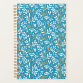 Seamless Floral Pattern: White and Gold on Blue Planer (Vorderseite)