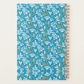 Seamless Floral Pattern: White and Gold on Blue Planer (Rückseite)