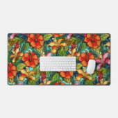 Seamless floral pattern with hibiscus flowers schreibtischunterlage (Tastatur & Maus)