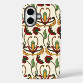Seamless floral pattern with red and yellow  iPhone 16 hülle