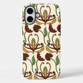 Seamless floral pattern with red and yellow  iPhone 16 plus hülle