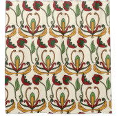 Seamless floral pattern with red and yellow  duschvorhang (Vorderseite)