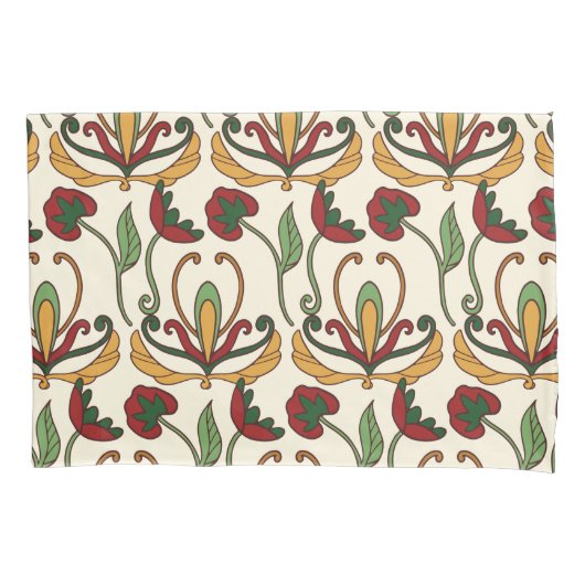 Seamless floral pattern with red and yellow  kissenbezug (Vorderseite-Links)