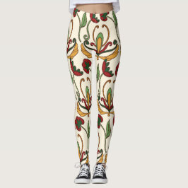 Seamless floral pattern with red and yellow  leggings