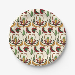 Seamless floral pattern with red and yellow  pappteller