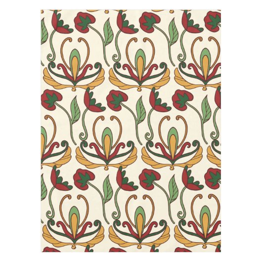 Seamless floral pattern with red and yellow  tischdecke (Vorderseite)