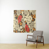 Seamless Floral Pattern With Red Flowers Wandteppich (Beispiel (Horizontal))