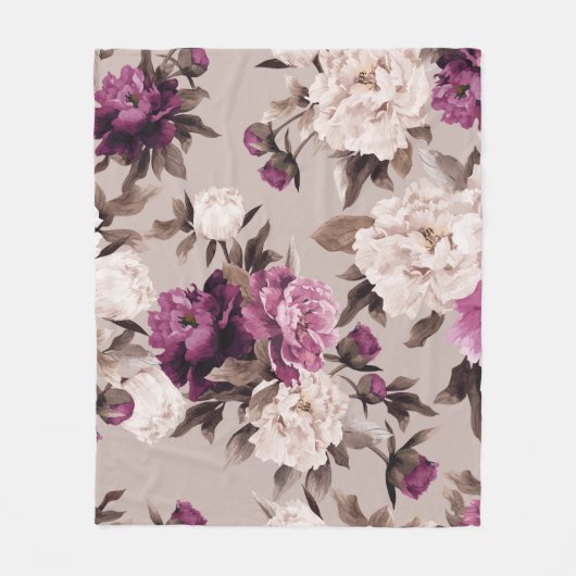 Seamless floral pattern with roses on light backgr fleecedecke (Vorderseite)