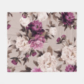 Seamless floral pattern with roses on light backgr fleecedecke (Vorderseite (Horizontal))