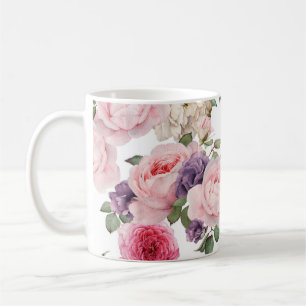 Seamless floral pattern with roses, watercolor. p kaffeetasse