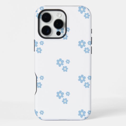 Seamless Floral Pattern with Small Blue Flowers iPhone Hülle (Rückseite)