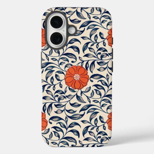 Seamless floral pattern with vibrant orange flower Case-Mate iPhone hülle (Rückseite)