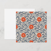 Seamless floral pattern with vibrant orange flower dankeskarte (Vorne/Hinten)