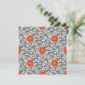 Seamless floral pattern with vibrant orange flower dankeskarte (Stehend Vorderseite)