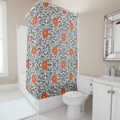 Seamless floral pattern with vibrant orange flower duschvorhang (Beispiel)