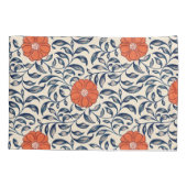 Seamless floral pattern with vibrant orange flower kissenbezug (Rückseite-Links)