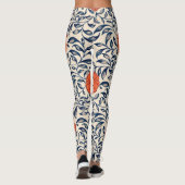 Seamless floral pattern with vibrant orange flower leggings (Rückseite)