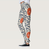 Seamless floral pattern with vibrant orange flower leggings (Links)