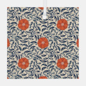Seamless floral pattern with vibrant orange flower ornament aus glas (Rückseite)