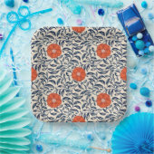 Seamless floral pattern with vibrant orange flower pappteller (Party)